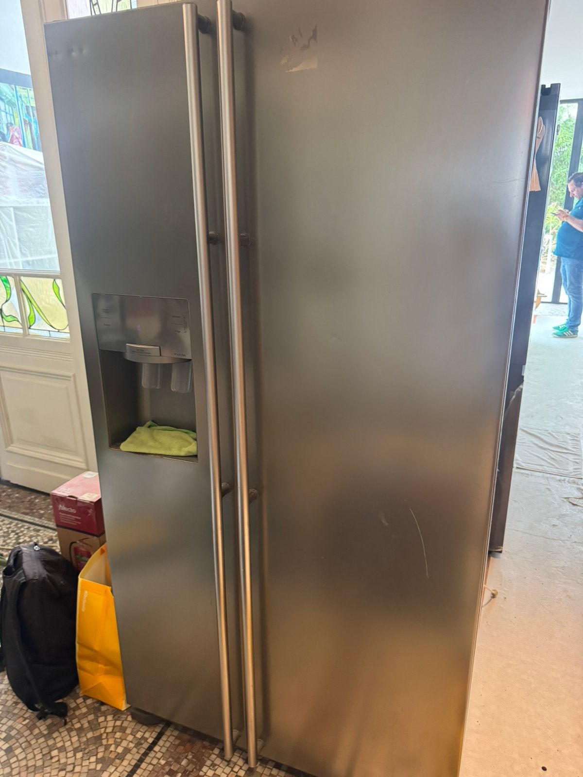 Amerliaanse koelkast dubbele deur en ijsmachine, 160 cm ou plus, Enlèvement, Utilisé, 200 litres ou plus