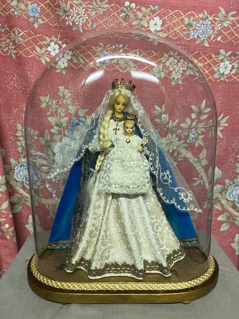 Glazen stolp met maria, Antiek en Kunst, Ophalen