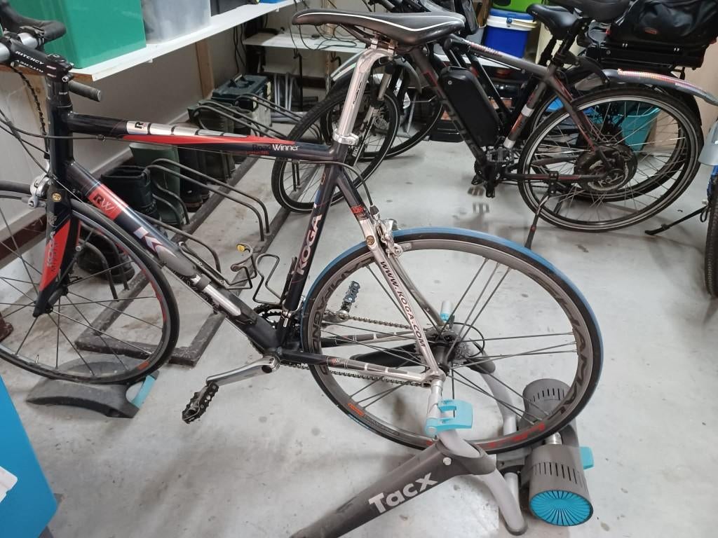 Koersfiets Koga met rollen merk Tacx, 10 à 15 vitesses, Enlèvement ou Envoi, Utilisé, 28 pouces