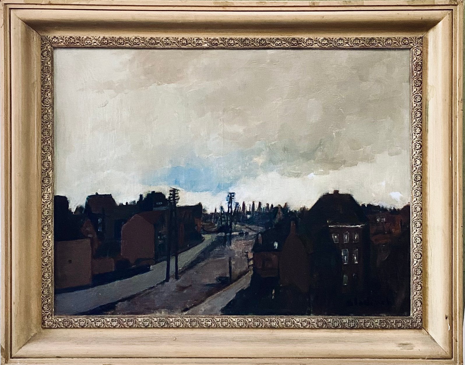 Boven de stad Rik Slabbinck 1914-1991, Enlèvement ou Envoi, Expressionniste, Signé, Toile