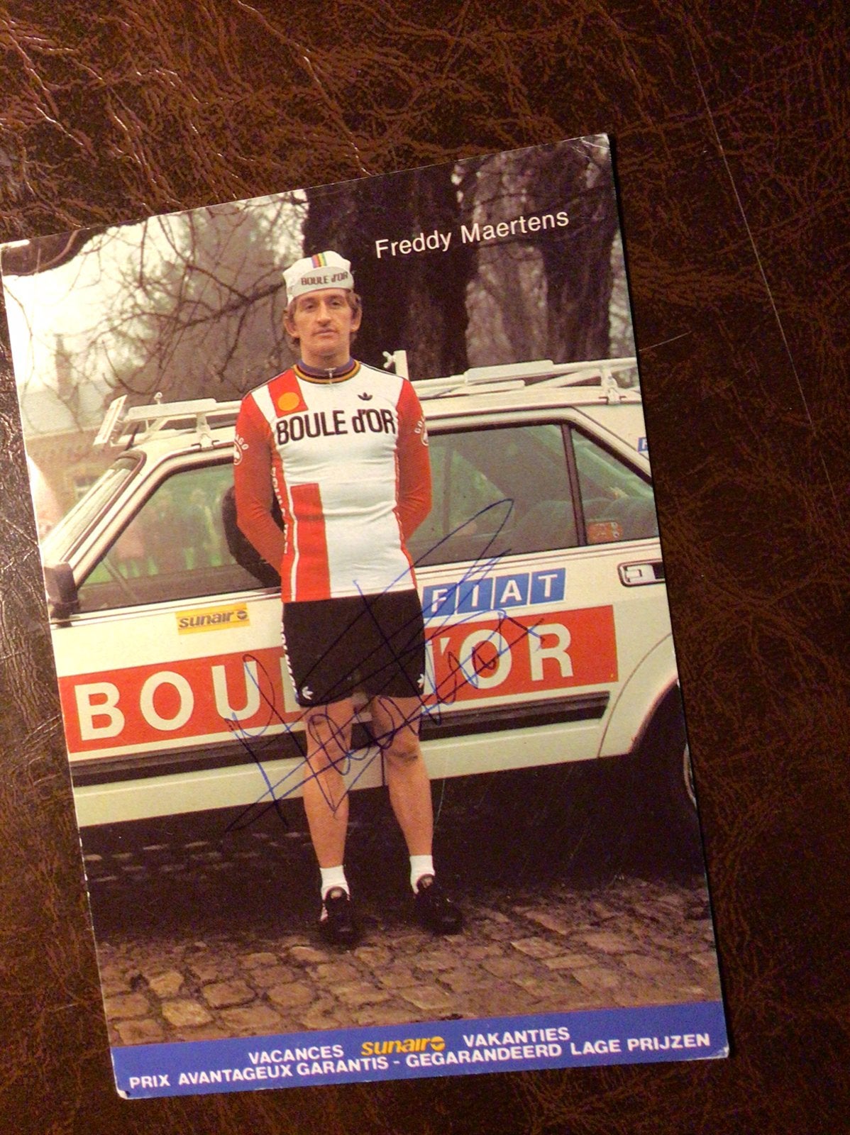 Wielerkaart team boule dor freddy maertens signe, Ophalen of Verzenden, Zo goed als nieuw