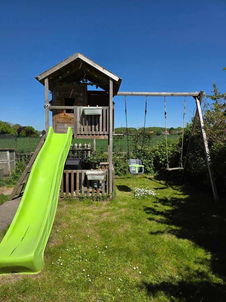 Houten speeltuin met toebehoren, Kinderen en Baby's, Speelgoed | Buiten | Speeltoestellen, Ophalen