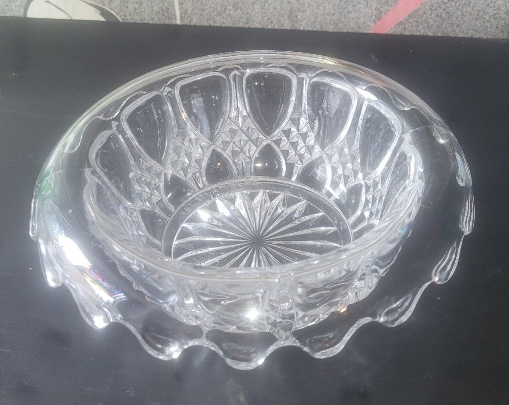 coupe en cristal taillé - Val Saint Lambert (Bel - Signée, Enlèvement