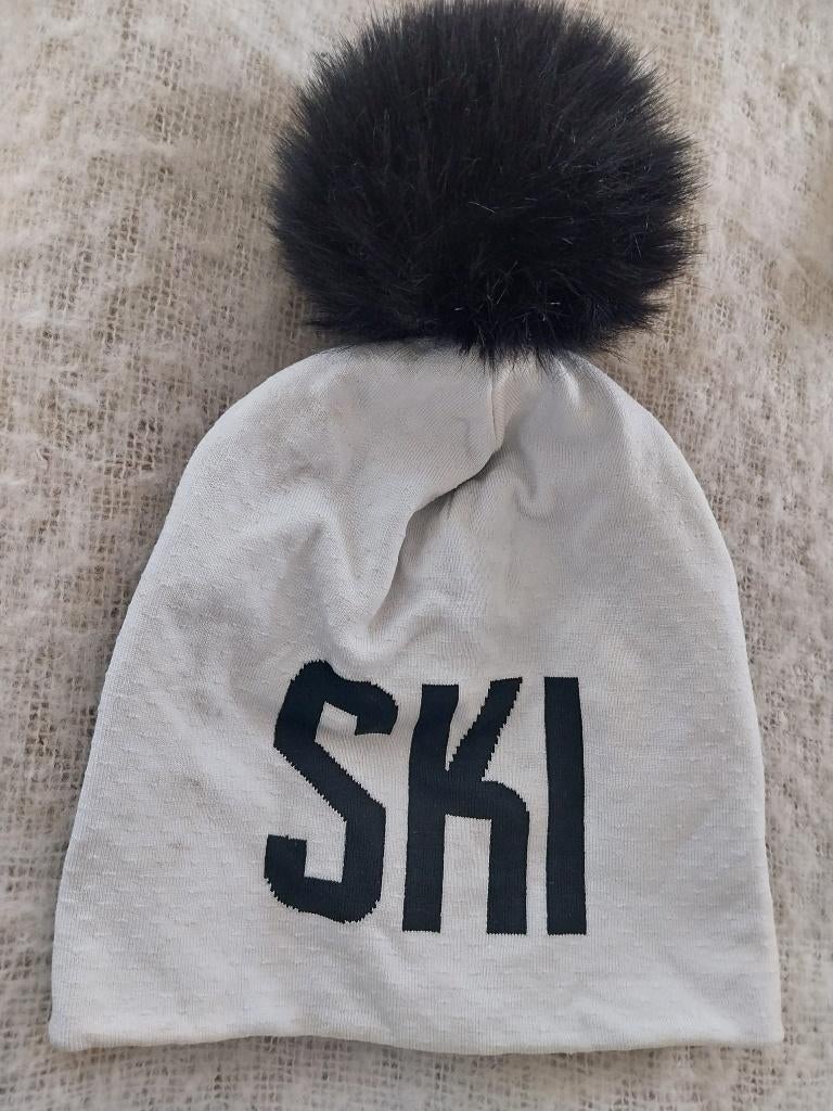 Lichtgrijze skimuts met pompom, taille unique, merk Newland, Autres marques, Enlèvement, Utilisé, Ski