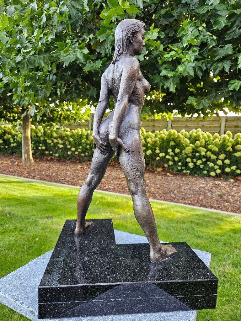 Duriez Irénée Bronzen vroeg werk staand naakt, ook gevraagd!, Brons, Beeld, Bruin, Modern