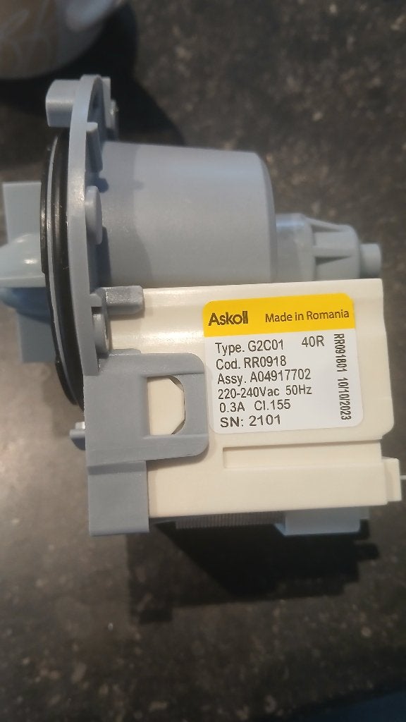 Motor pomp wasmachine type G2C01 Code RR0918 220-240Vac 50Hz, Ophalen of Verzenden, Nieuw