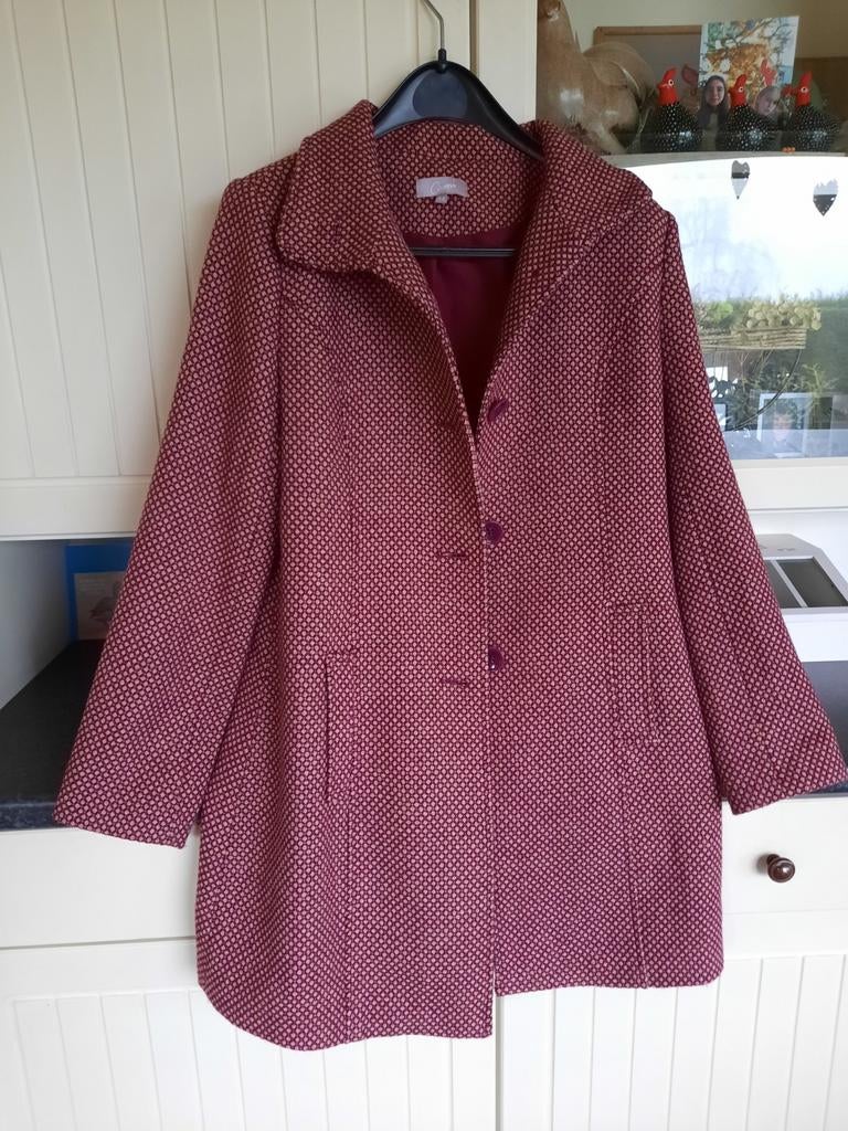 Bordeau  gespikkelde  mantel, Kleding | Dames, Jassen | Winter, Ophalen, Maat 38/40 (M)