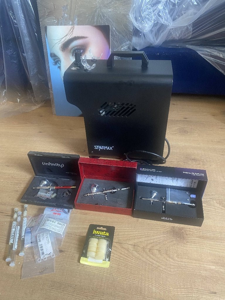 Compressor Sparmax TC620X + 3 airbrushpistolen APART OF SET, Hobby en Vrije tijd, Modelbouw | Auto's en Voertuigen, Ophalen, Gebruikt