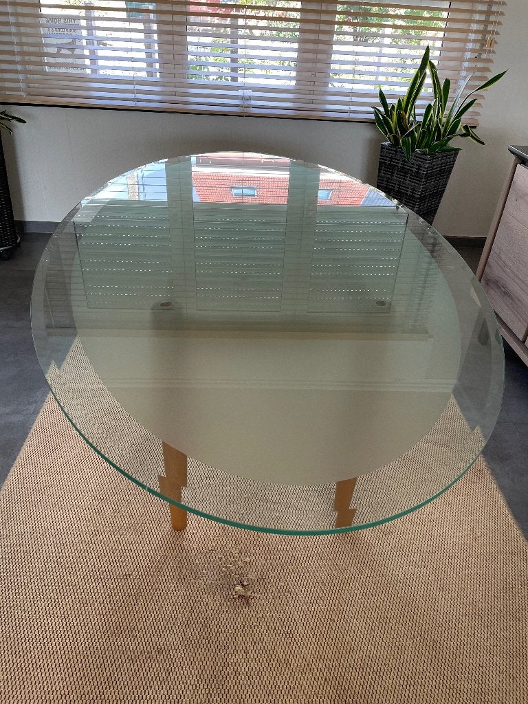 Glazen tafel, Huis en Inrichting, Ophalen, 100 tot 150 cm, Vijf personen of meer, 150 tot 200 cm