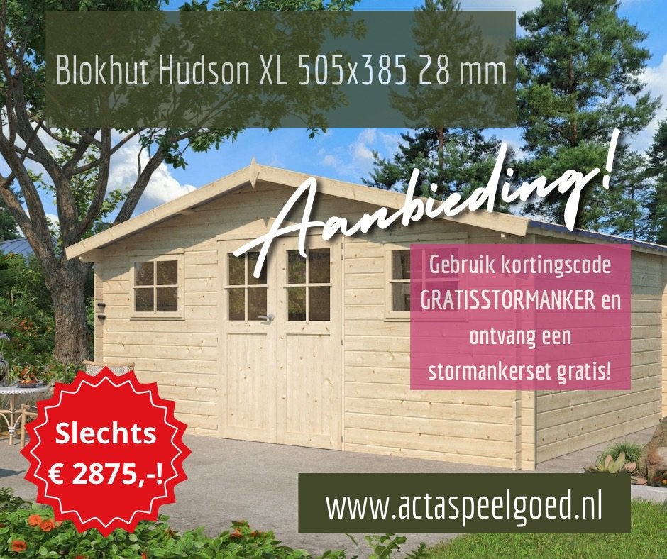 Tuinberging Berging Tuinhuis Tuinhuisje 505x385, Tuin en Terras, 200 tot 400 cm, Blokhut, Nieuw, Ophalen of Verzenden