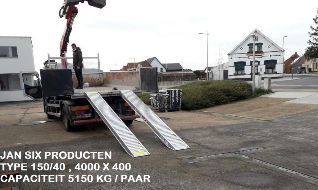 Alu. oprijplaten 4000 x 400 cap 5150 kg / paar type 150/40, Ophalen, Nieuw