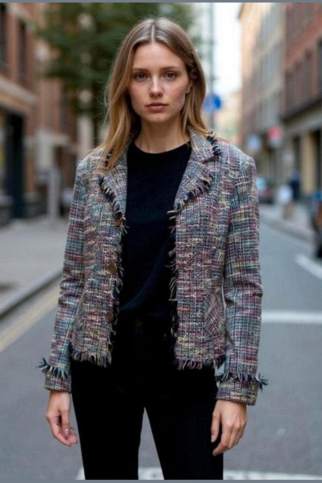 MANIA Tweed Jasje Maat 38 - In Topstaat, Kleding | Dames, Jasjes, Kostuums en Pakken, Zo goed als nieuw, Jasje, Maat 38/40 (M)