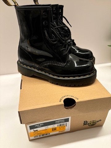 * Dr. Martens veterlaars 1460 Bex * zwart lakleer* maat 37, Zwart, Lage of Enkellaarzen, Ophalen of Verzenden, Dr. Martens