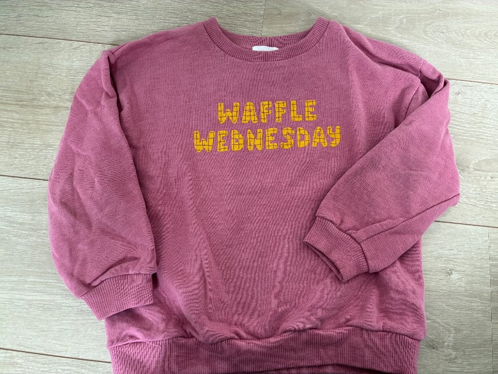 Sweater Filou ‘Waffle Wednesday’ - maat 6, Kinderen en Baby's, Gebruikt, Jongen of Meisje, Trui of Vest, Ophalen of Verzenden