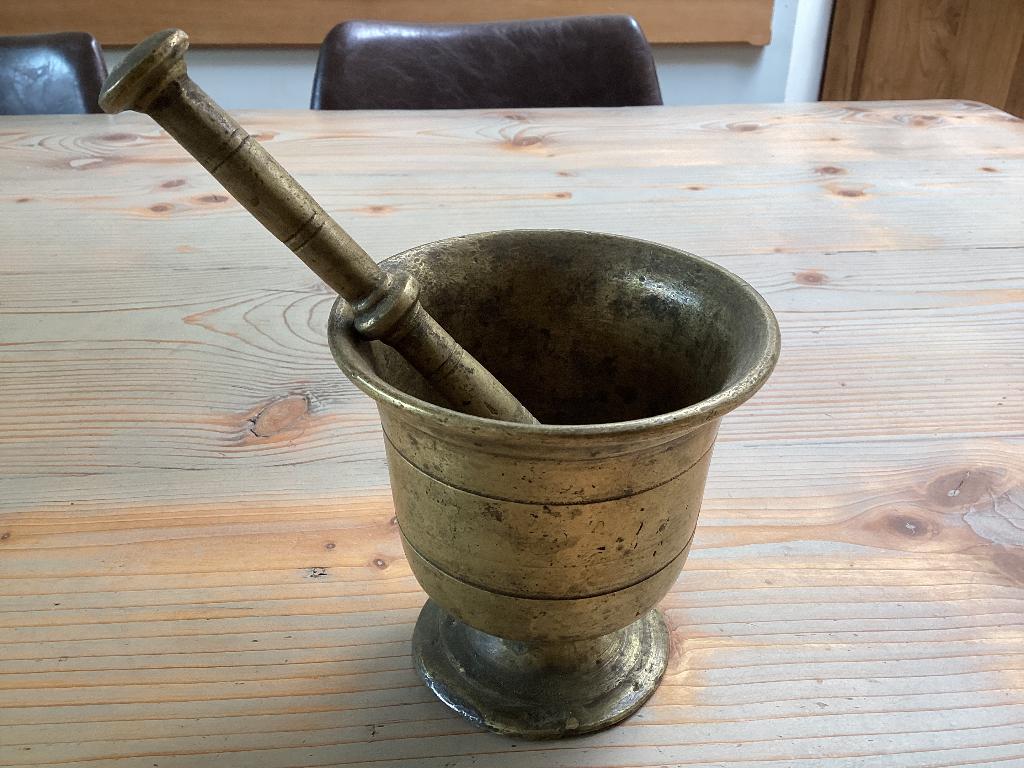 Antieken bronzen vijzel, Antiek en Kunst, Ophalen, Brons
