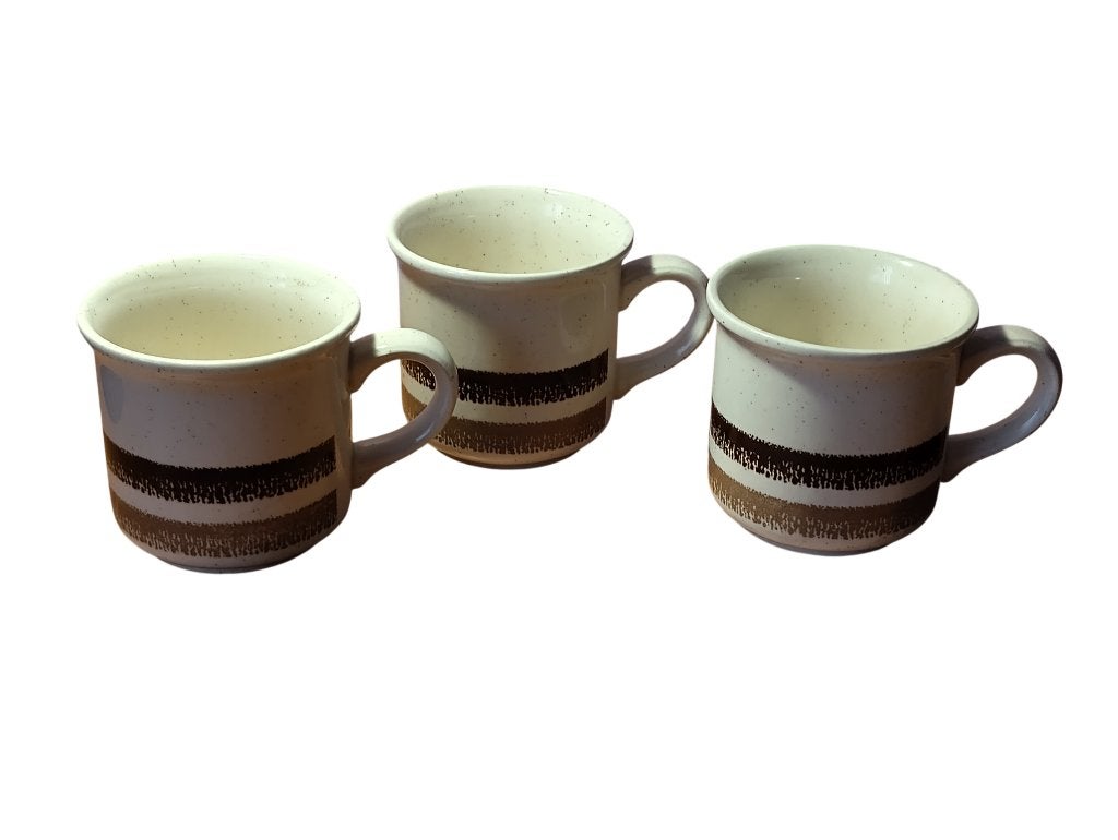 3 tasses ligné brun Biltons vintage, Antiquités & Art, Enlèvement