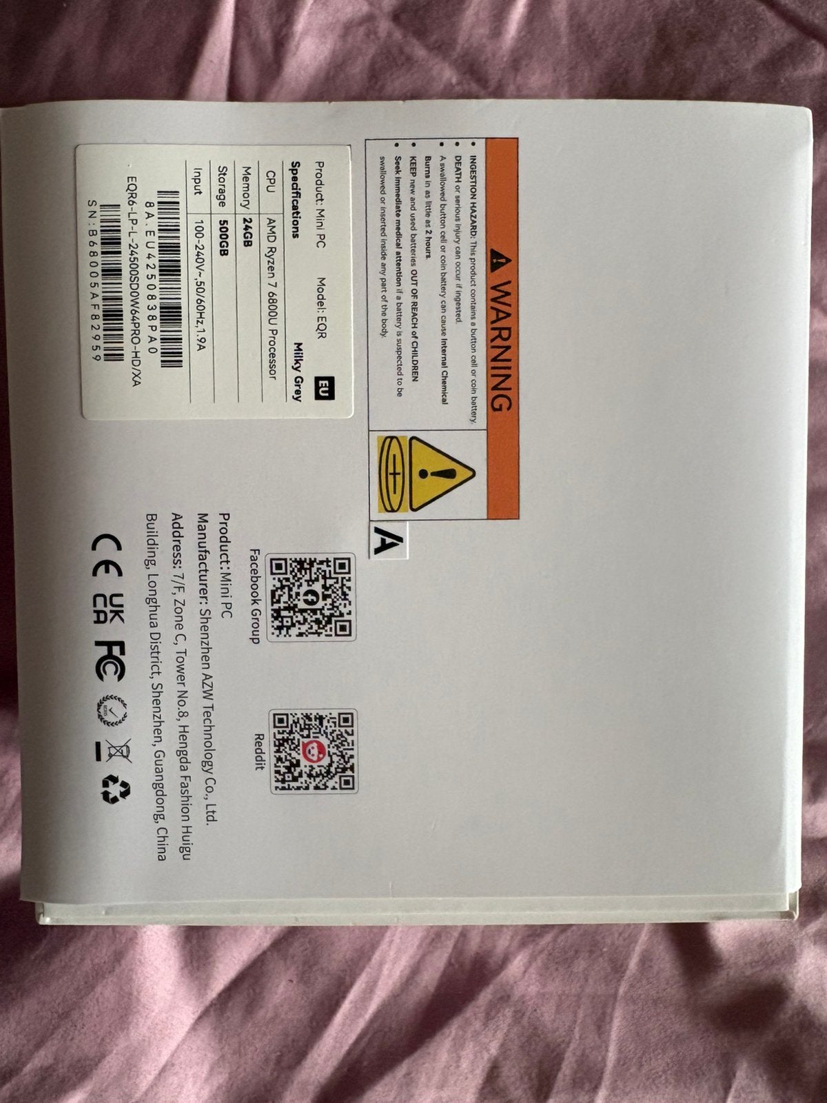 Beelink EQR6 Mini PC - Ryzen 7 6800U - 24GB RAM - 500GB SSD, Ophalen of Verzenden, Zo goed als nieuw