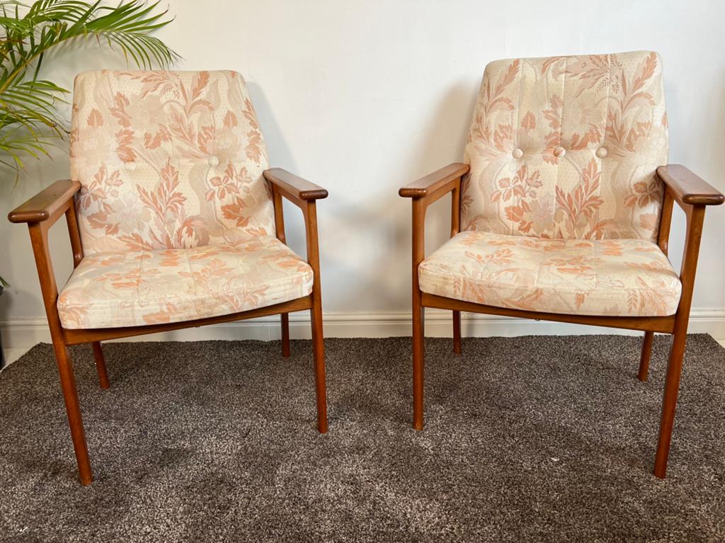 2 Deense vintage fauteuils te koop, Ophalen, Zo goed als nieuw