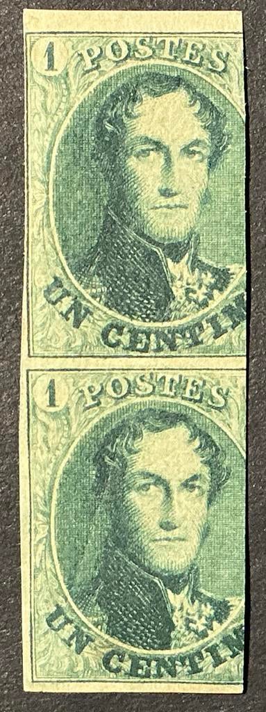 LOTVERKOOP 448. OBP: 9b. MNH. In paar gemerkt! RARE!, Koninklijk huis, Orginele gom, Ophalen of Verzenden, Postfris