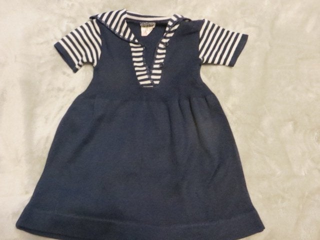Kinderkleedje - vintage - blauw/wit - kleedje - jurk - kind, Ophalen of Verzenden, Gebruikt