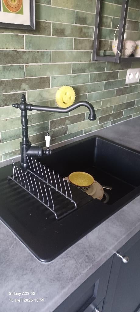 Keuken,zwarte fronten ikea, 100 à 150 cm, Enlèvement, 100 à 150 cm, Autres essences de bois