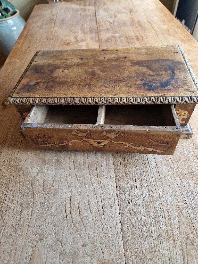 antieke Italiaans houten Sieraden kist, Enlèvement ou Envoi