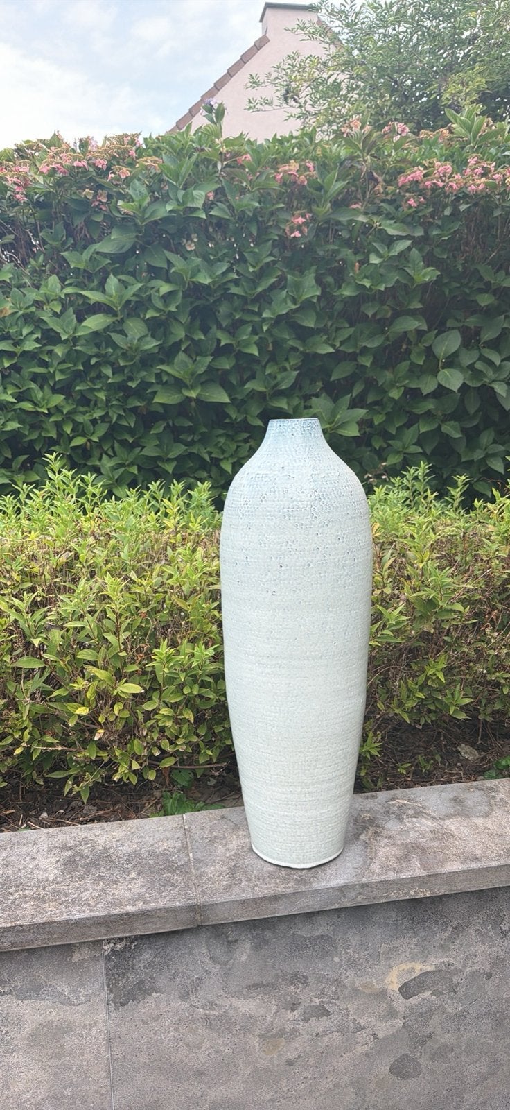 Licht blauwe vaas, Maison & Meubles, Accessoires pour la Maison | Vases, Enlèvement, Comme neuf, Bleu, Pierre/céramique