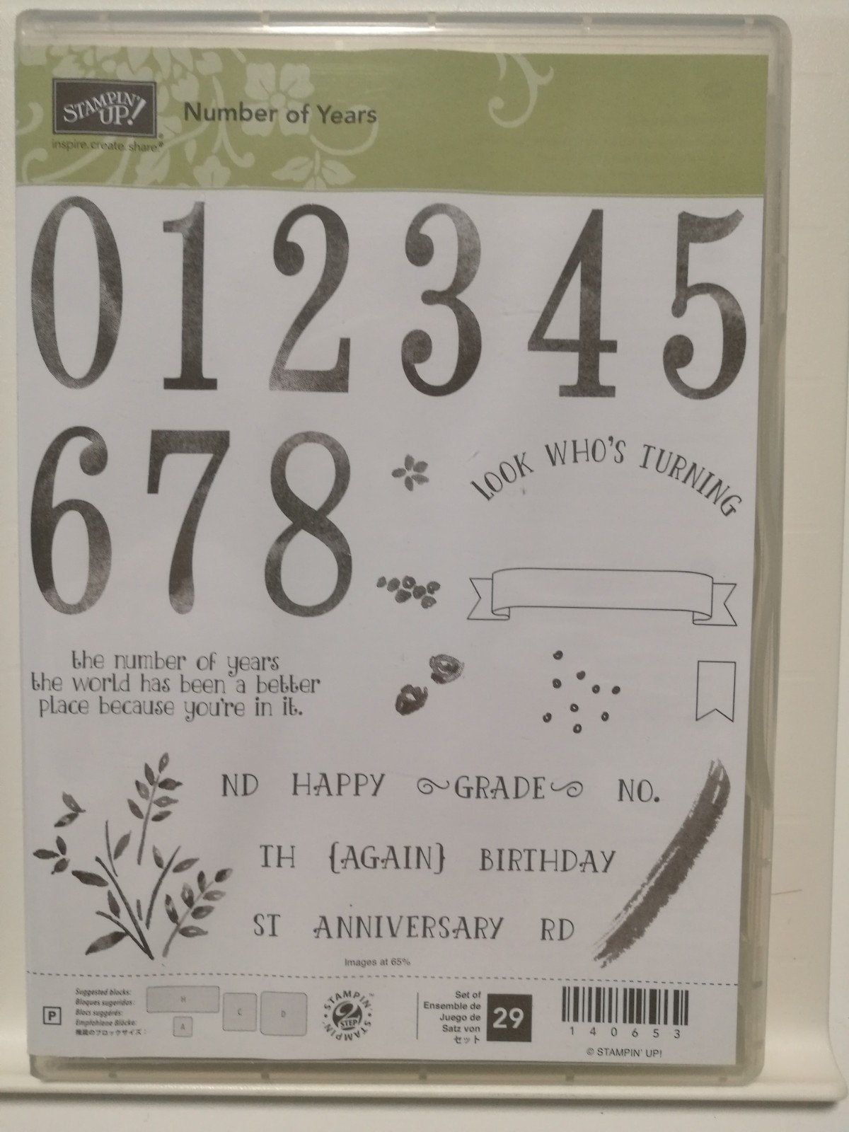 Stampin Up Stempelset Number of Years, Hobby en Vrije tijd, Stempelen, Ophalen