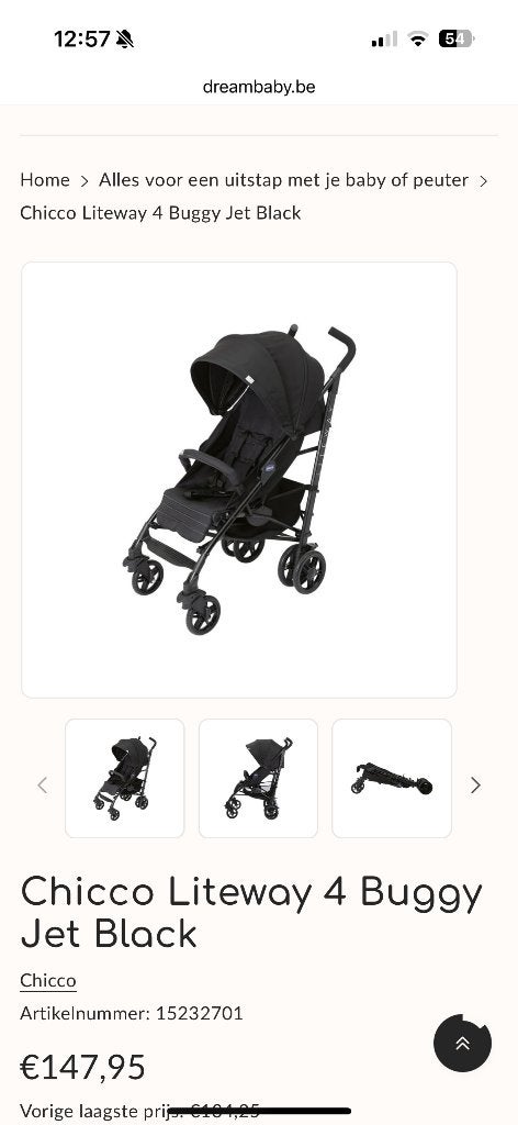Buggy Chicco, Ophalen, Zo goed als nieuw, Maxi-Cosi, Verstelbare rugleuning