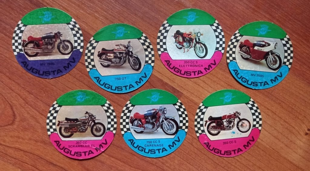 Vintage - Augusta MV (Helm)Stickers - 1960/1970, Verzenden, Gebruikt, Motoren
