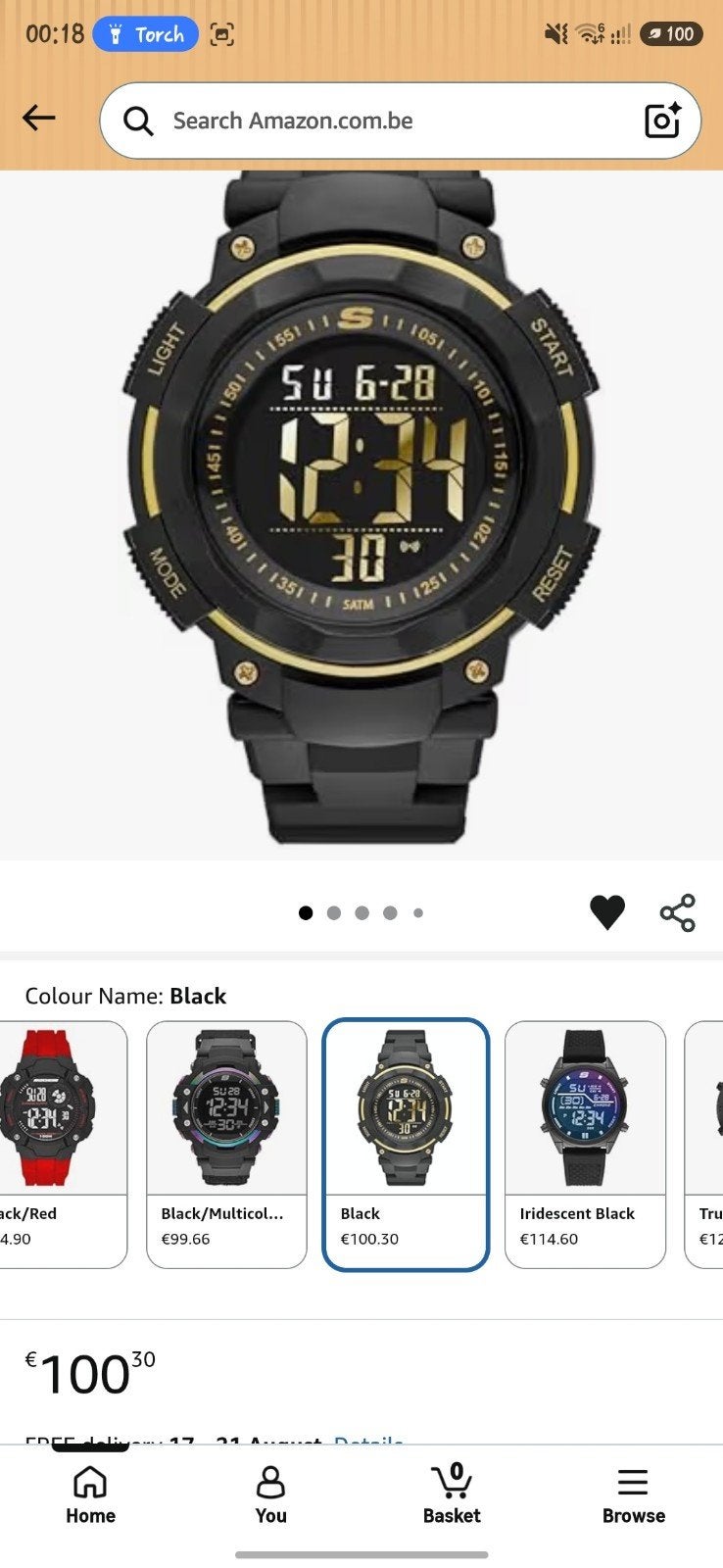 Skechers Ruhland Men's Digital Quartz Wrist Watch Plastic an, Ophalen of Verzenden, Gebruikt, Polshorloge