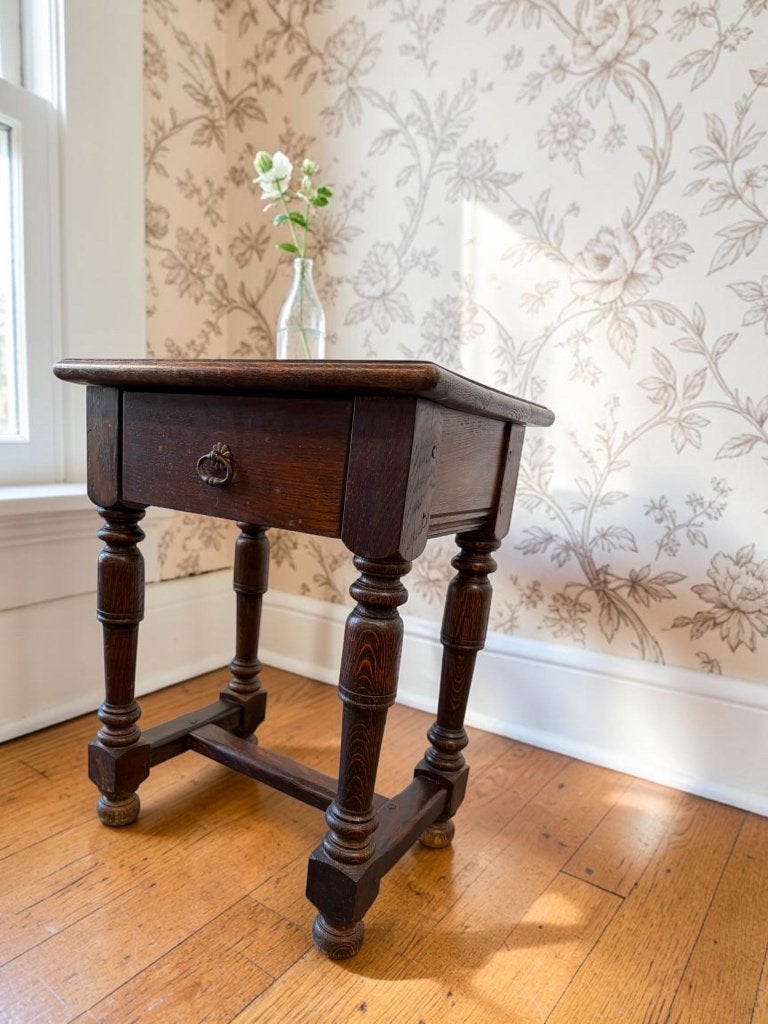 vintage plantentafel / bijzettafel / nachtkastje, Antiek en Kunst, Ophalen