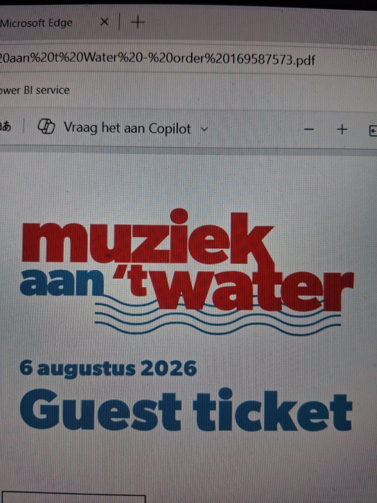 2 tickets Muziek aan´t water 26, Tickets en Kaartjes, Concerten | Nederlandstalig, Twee personen, Augustus, Pop
