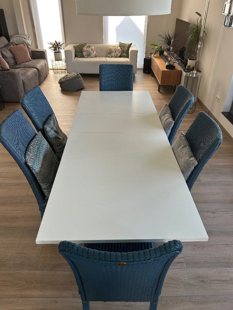 Table à manger extensible blanche IKEA 140-220 cm, Maison & Meubles, Tables | Tables à manger, Enlèvement, Utilisé, 50 à 100 cm