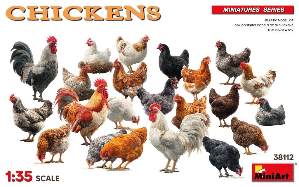 MINIART 38112 CHICKENS échelle 1/35, Ophalen of Verzenden, Nieuw, 1:35 tot 1:50, Figuur of Figuren