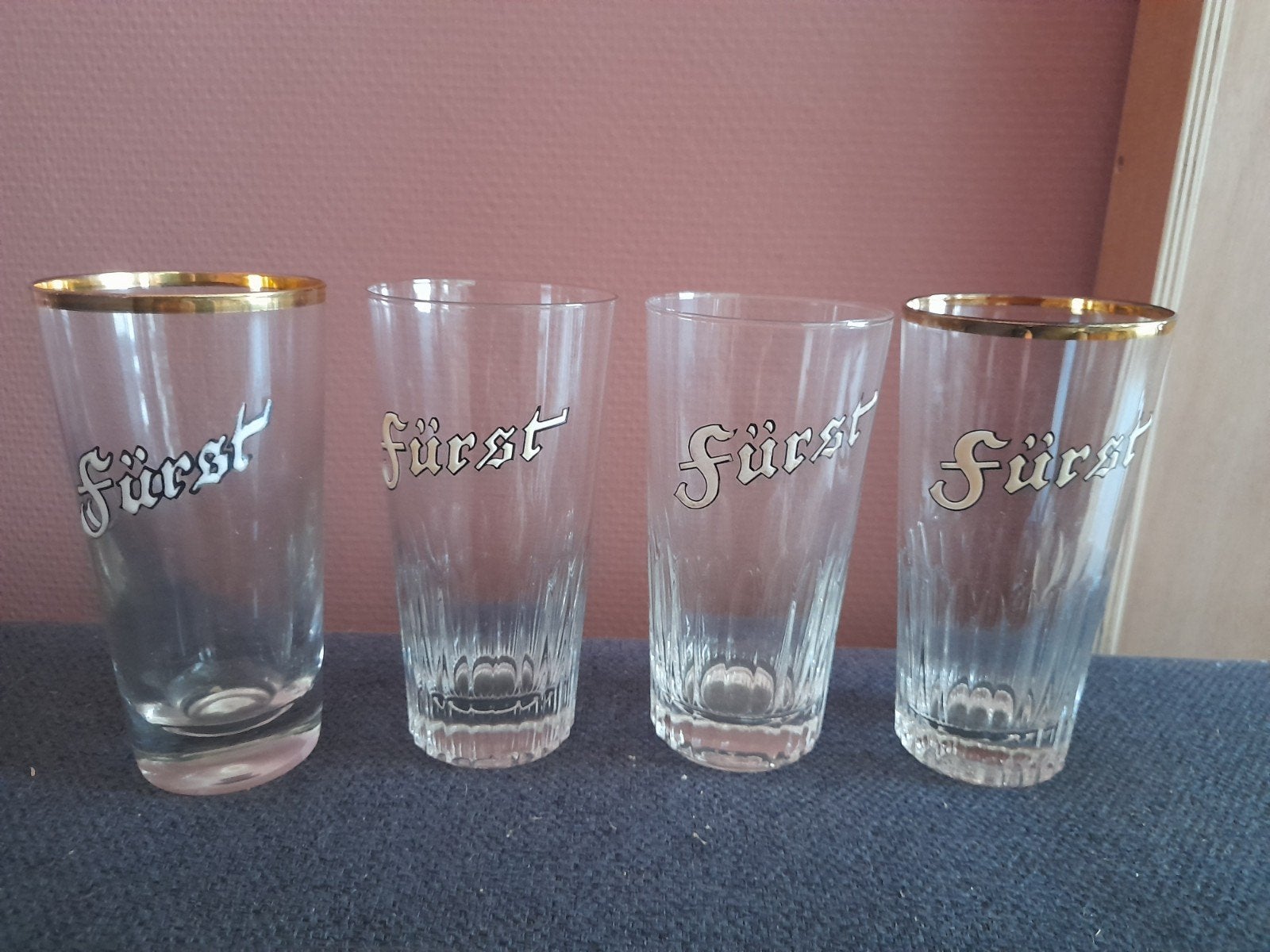 4 verschillende glazen fürst emaille, Verzamelen, Ophalen of Verzenden