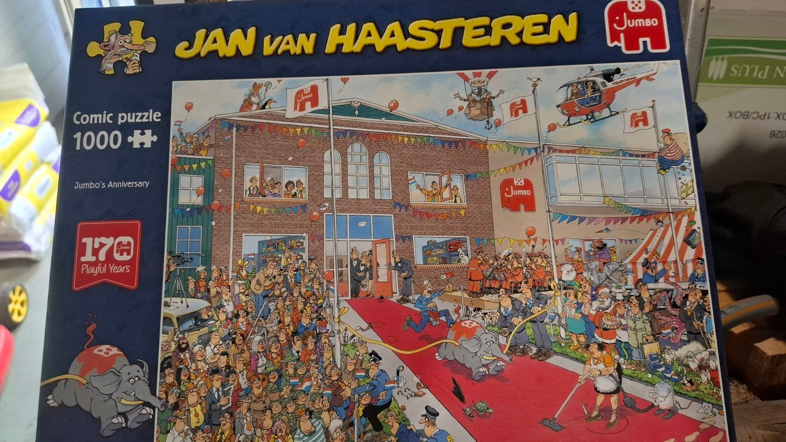 puzzel jan van haasteren 1000stuks Jumbo"s verjaardag, Ophalen, Zo goed als nieuw