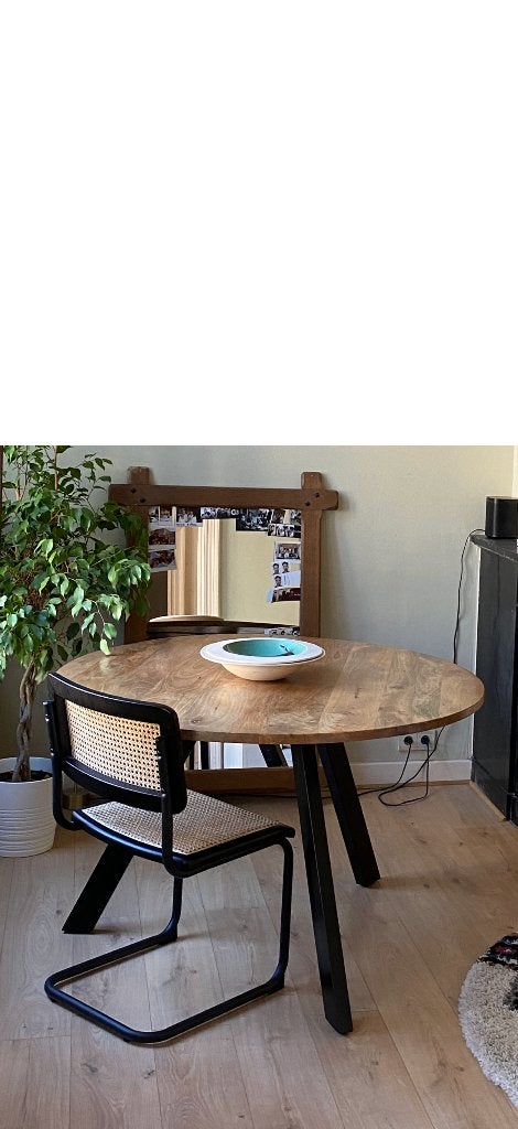 Ronde eettafel - Goede staat, Huis en Inrichting, Tafels | Eettafels, Ophalen, Gebruikt, Rond, Vier personen