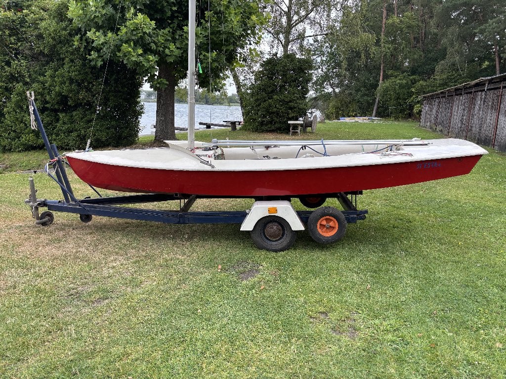Skipper Snipe, Watersport en Boten, Open zeilboten, Gebruikt, Overige merken, Overige typen, Polyester, Fok, Grootzeil, Inclusief trailer