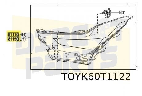 Toyota Aygo X 12/25- (B70) Koplamp Rechts LED 81110 0H300  o, Neuf, -, -, Toyota