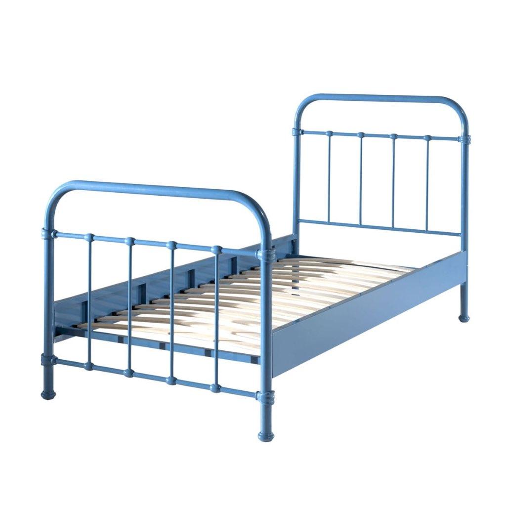 Vipack New York bed van 90200 cm, Huis en Inrichting, Ophalen, 90 cm, Eenpersoons, Blauw