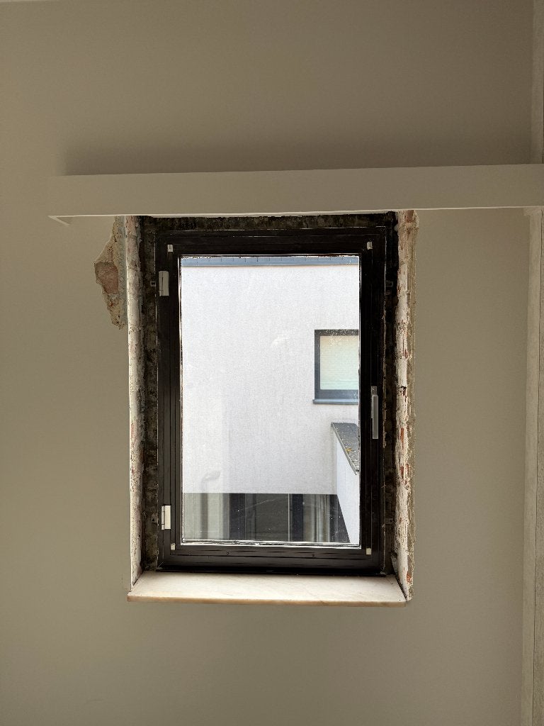 Bruin aluminium raam, Doe-het-zelf en Bouw, Gebruikt, Raamkozijn, Aluminium, Inclusief glas