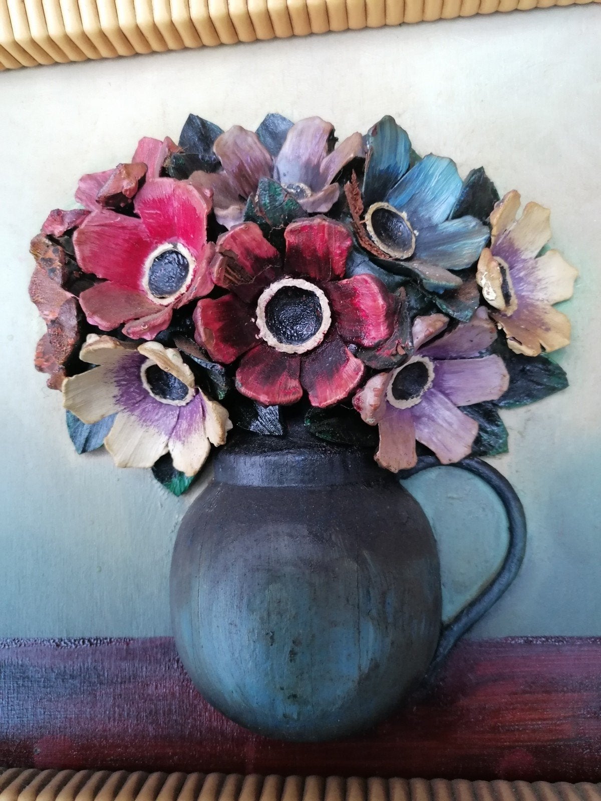 Oud werkje met bloemen, Ophalen of Verzenden
