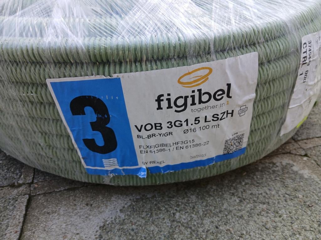 Preflex 16mm Groen - 3G1.5 - 100m, Doe-het-zelf en Bouw, Ophalen, Nieuw, Kabel of Snoer