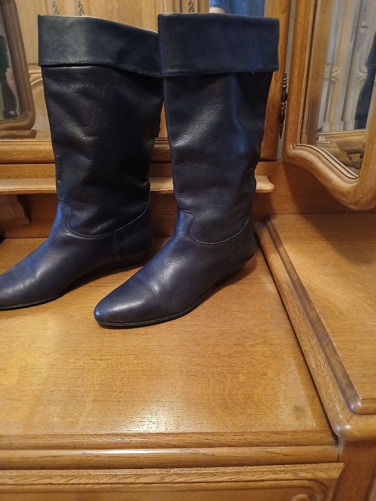 Laarzen, Hoge laarzen, Blauw, Ophalen of Verzenden, Zo goed als nieuw