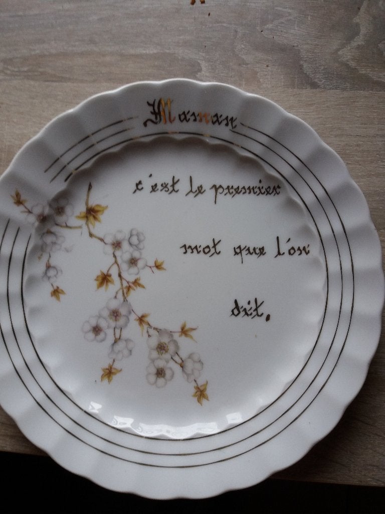 Très belle assiette décorative porcelaine liseré, Enlèvement ou Envoi