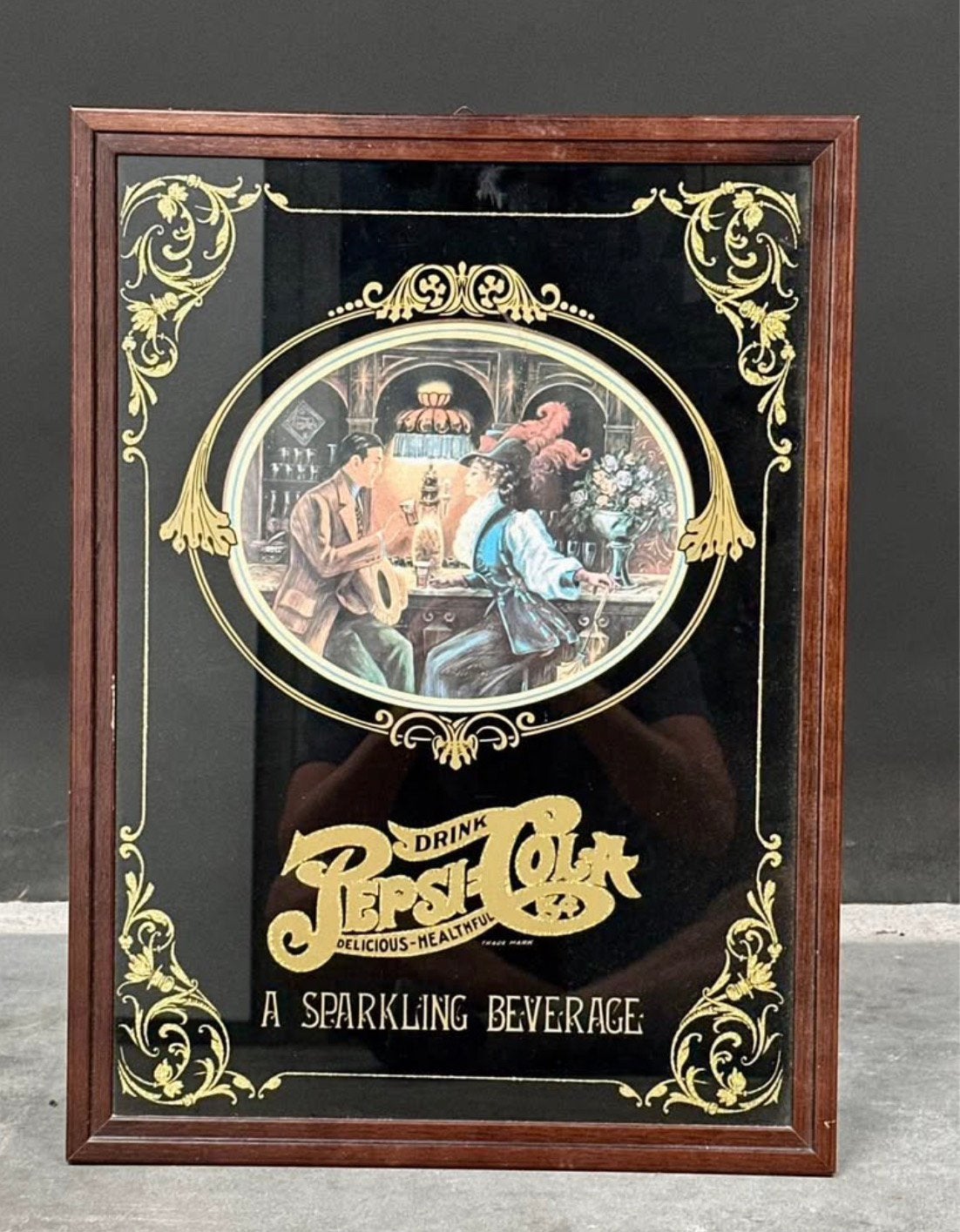 Vintage Pepsi-Cola spiegel / reclamebord, Ophalen of Verzenden, Zo goed als nieuw