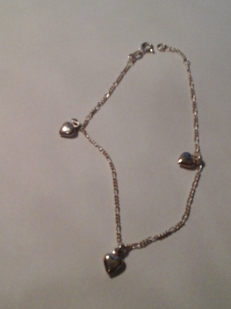 zilveren armband met zilveren hartbedeltjes, Nieuw, Ophalen of Verzenden, Met bedels of kralen, Zilver