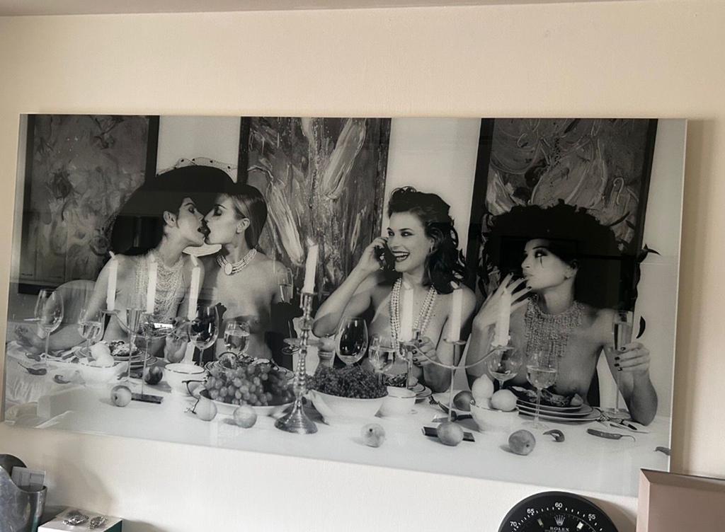 Quatre femmes au dîner-Marc Lagrange Plexi, Antiquités & Art, Art | Peinture | Moderne, Enlèvement ou Envoi