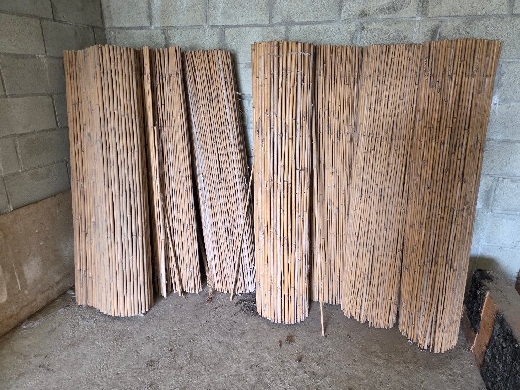 7 Rouleaux de bambou pour jardin, Jardin & Terrasse, 3 à 6 mètres, Enlèvement, Utilisé, 1 à 2 mètres